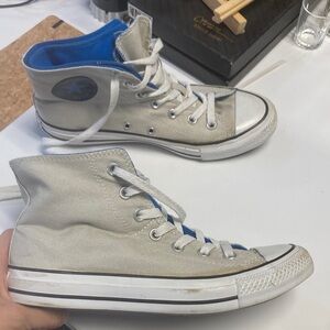 Cute converse womens 8 light grey and blue